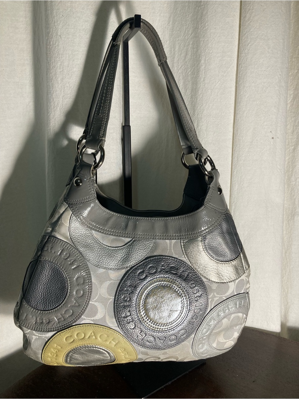Coach Madison  Signature patchwork Circle Hobo Bag